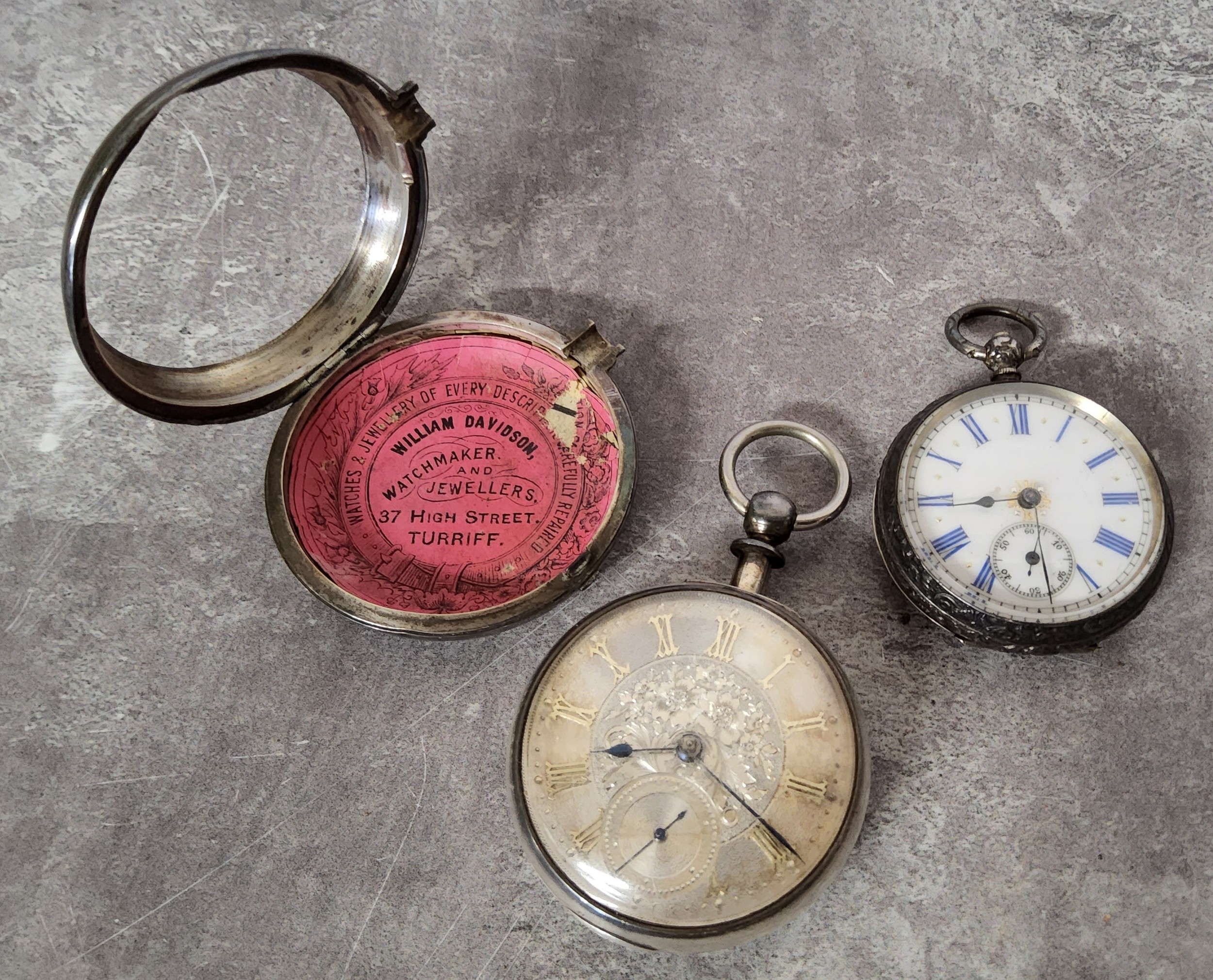 A Victorian paired cased silver pocket watch by Andrew Mckenzie, Turriff, the movement signed and