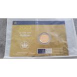 Elizabeth II, 'Bullion' Half Sovereign 2002, 'Golden Jubilee Shield of Arms', obv. Ran-Broadley