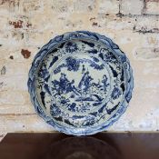 Oriental Ceramics - a substantial ' Qing ' Dynasty Chinese porcelain underglaze blue and white