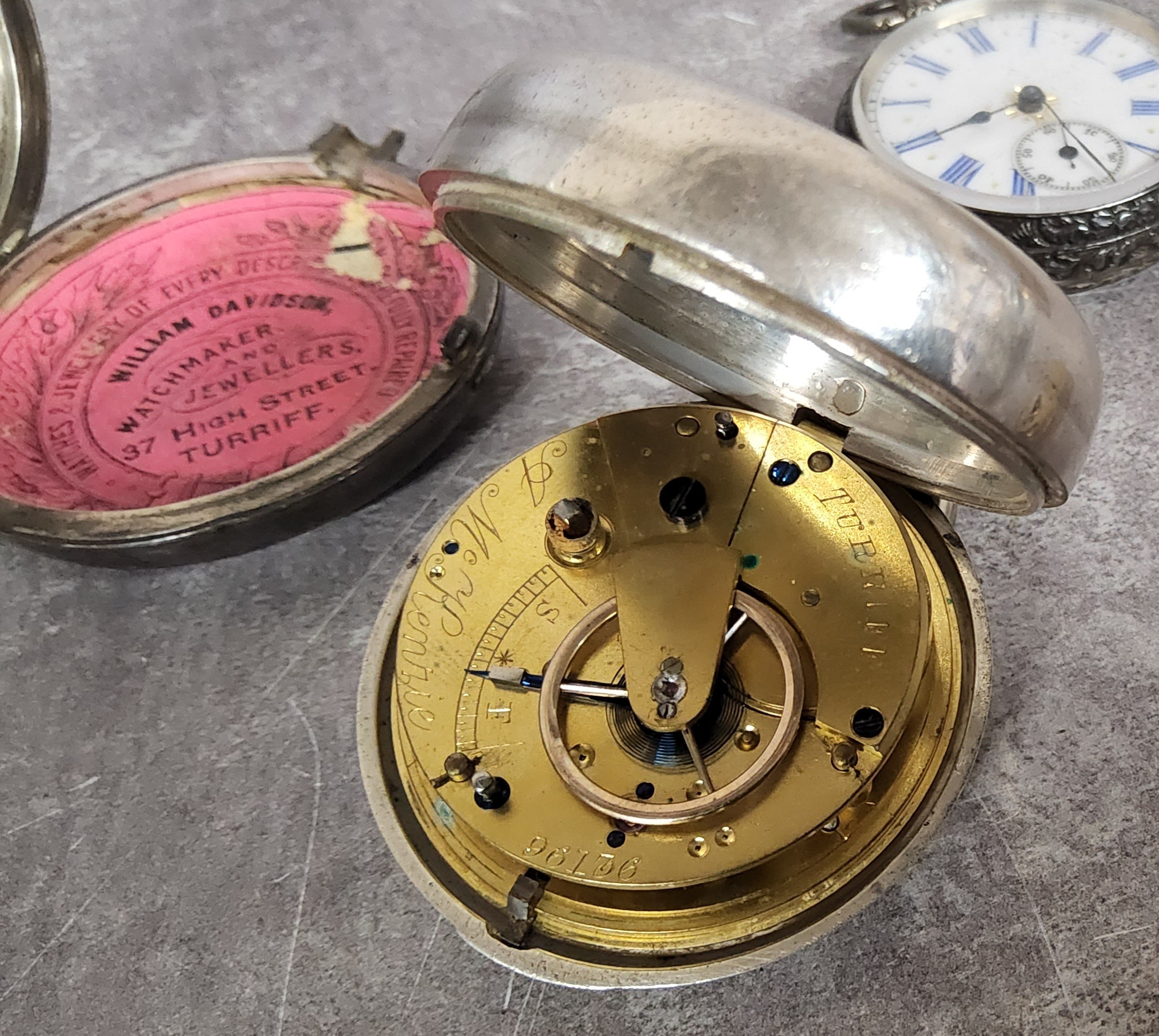 A Victorian paired cased silver pocket watch by Andrew Mckenzie, Turriff, the movement signed and - Image 2 of 2