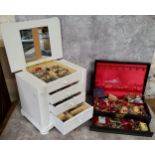 Two jewellery boxes containing silver & costume jewellery including, dress rings, vintage