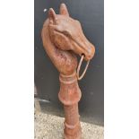 Cast iron horse tethering post with tethering ring