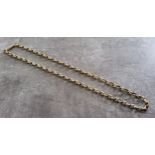 A yellow metal oblong belcher necklace 19.45g
