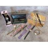 A Cross pen & pencil set engraved Englehard CLAL 10 years, boxed; various lady's watches including a