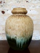 A very large mid 20th century drip-glazed West German pottery vase with original Scheurich sale