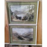 A near pair of well executed Scottish watercolours from the Gaick Estate titled Loch An Tellich