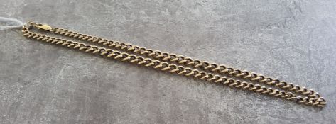 A 9ct gold graduated Albert chain converted to a necklace, each link stamped 9ct, lobster claw catch