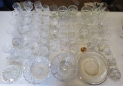 Glassware - including fruit bowls, bon bon dish & cover, salts, red & white wine, hi-ball, tumblers,