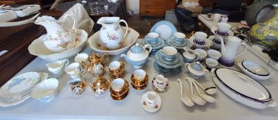 Decorative Ceramics- a Doulton Reflection pattern six piece tea set; Bavarian solid gold band tea