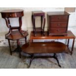 Furniture - a Victorian mahogany octagonal occasional table with square undertier c.1880;