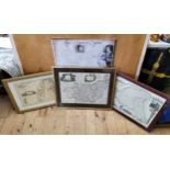 Framed reproduction maps of Suffolk, Western Isles Ivra and East Riding of Yorkshire, King's and