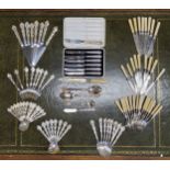 Flatware - various EPNS A1 ivorine fish knives and forks with silver collars; elegant 'interlude'