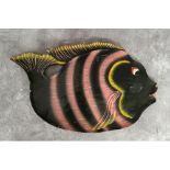 A large hand painted tropical fish 54cm wide