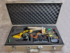 A E Sky Honey Bee King II RC Helicopter complete with training training gear with fitted metal case