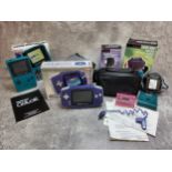 Retro gaming - a boxed Nintendo Game Boy Color with instructions; a Gameboy Advance, boxed with