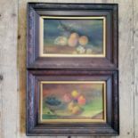 19th Century English School Still Life Observations of Fruit  A near pair of original oil paintings,