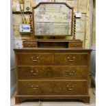 Late Victorian burr walnut dressing chest Table H157 (Height top 79) x W107 x  D51 cm