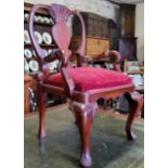 An 'apprentice piece' mahogany library open armchair, Victorian style, 64cm high