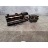 A Brimtoy O gauge clockwork 040 locomotive no 67040, black with red & cream lines, appears unused