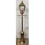 A novelty brass standard lamp in the form of a Victorian street lamp 172cms high