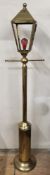 A novelty brass standard lamp in the form of a Victorian street lamp 172cms high