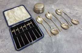 A set of six silver Hanoverian pattern teaspoons, monogrammed 'M', William Adams, Birmingham,