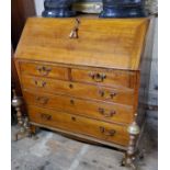 A George III English oak bureau c.1800