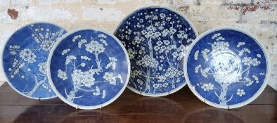 Oriental Ceramics  - Various 18th century Chinese porcelain chargers decorated with underglaze