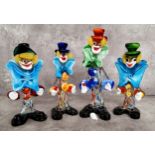 Four Murano glass clowns, one AF