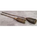 Militaria - Two WWI Rifle grenades on steel stem, Hale patent No.22 and another (2)