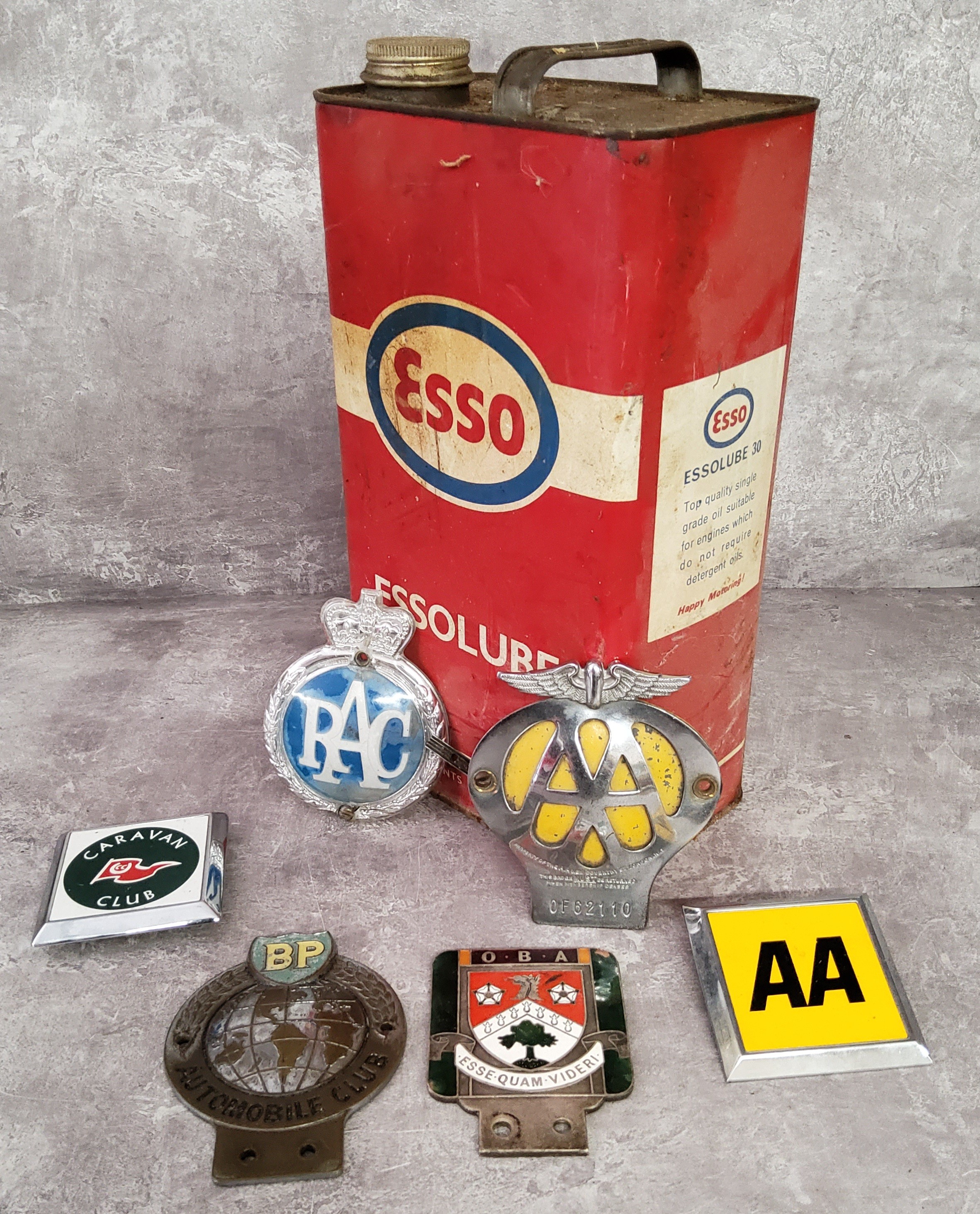 Automobilia - three vintage radiator badges including a BP Automobile Club, an enamel Ashville