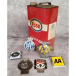 Automobilia - three vintage radiator badges including a BP Automobile Club, an enamel Ashville