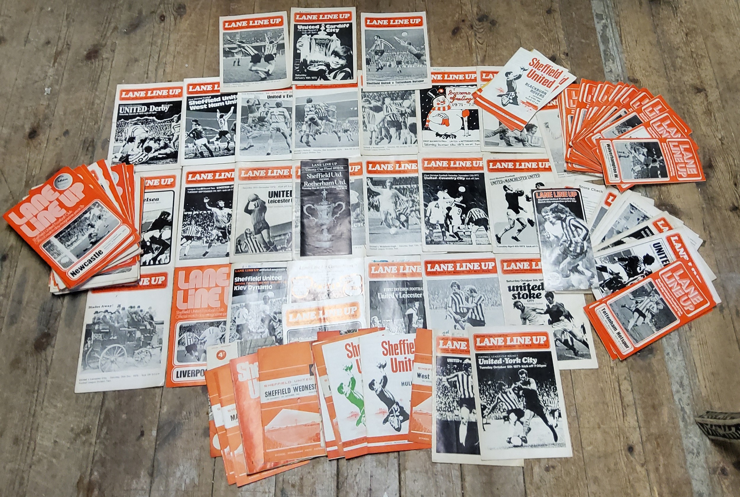 Sheffield United football programmes including various Lane Line Up programmes, mostly 1960's/1970s