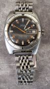 A 1960's Lator 'Selfwinding' gentleman's day/date wristwatch, Swiss 25 jewel movement, black dial,