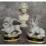 Decorative Ceramics - Two unusual Italian porcelain zodiac library busts of a rampant lion 'Leo 'and