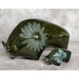 Mid Century Design - A large Lotus Pottery bull, designed by Michael and Elizabeth Skipworth circa