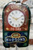 Advertisement - an original Hudson's 1/4 pound packets shop front enamel sign produced by the Enamel