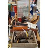 Boxes & Objects - a leather suitcase with large quantity of stamps, tea trading and cigarette cards;