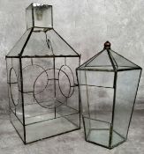 Two Victorian type botanical terrariums, the largest 38cm high