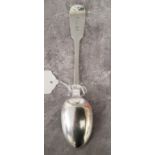 A fiddle pattern serving spoon, monogrammed GAJ, John Walton, Newcastle, 1829 70g