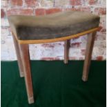 A Queen Elizabeth II Coronation limed oak stool, original upholstery & gold braiding, stamped with a