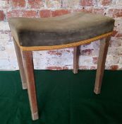 A Queen Elizabeth II Coronation limed oak stool, original upholstery & gold braiding, stamped with a