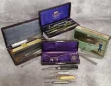 A complete W. H Harling, mathematical instrument set, London; The Ashcroft Manf'g Co. New York &