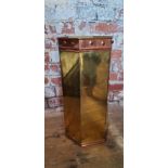 An early 20th century hexagonal brass umbrella stand Height 151cm x diameter 23cm