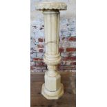 A large veined Carrara marble torchere / jardiniere stand height 94cm x diameter 26cm