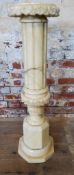 A large veined Carrara marble torchere / jardiniere stand height 94cm x diameter 26cm