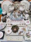 Decorative ceramics including a Meissen Rumpelstilzschen cabinet plate 1984; Royal Worcester cake