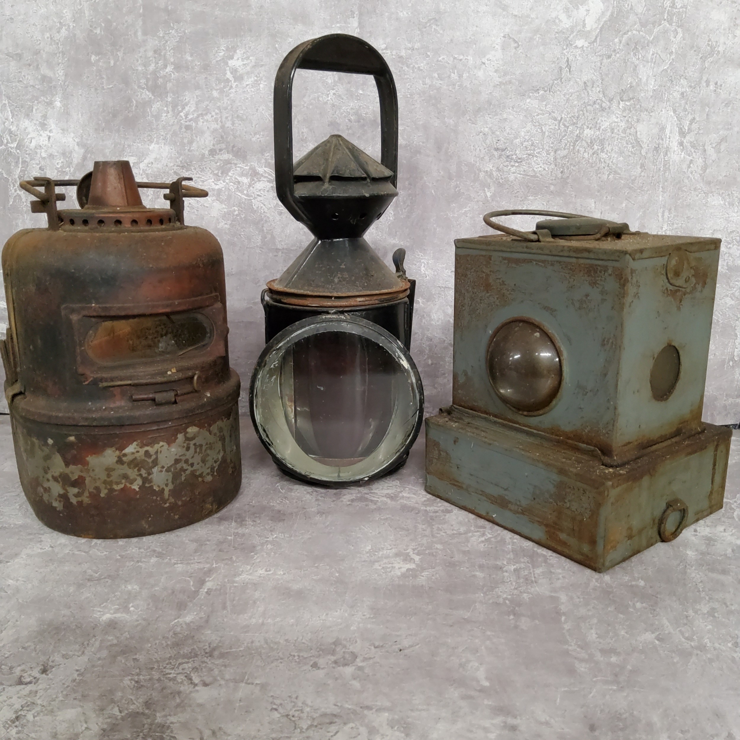 Railwayana - a British Rail, Midland Rail carriage lantern; an LNER carriage lantern and another (3)