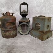 Railwayana - a British Rail, Midland Rail carriage lantern; an LNER carriage lantern and another (3)