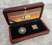 The Penny Black 170th Anniversary stamp and gold coin set in London Mint souvenir box, The Penny